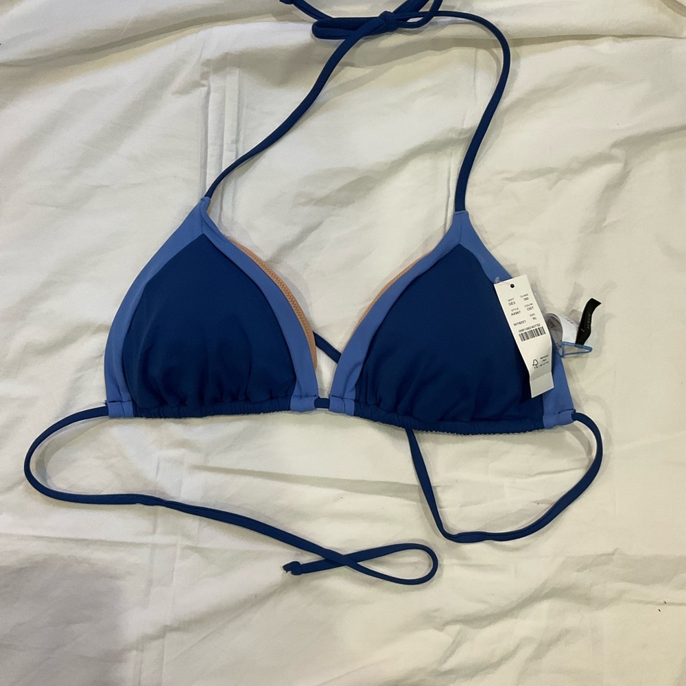 J. Crew Blue and Light Blue Bikini Top